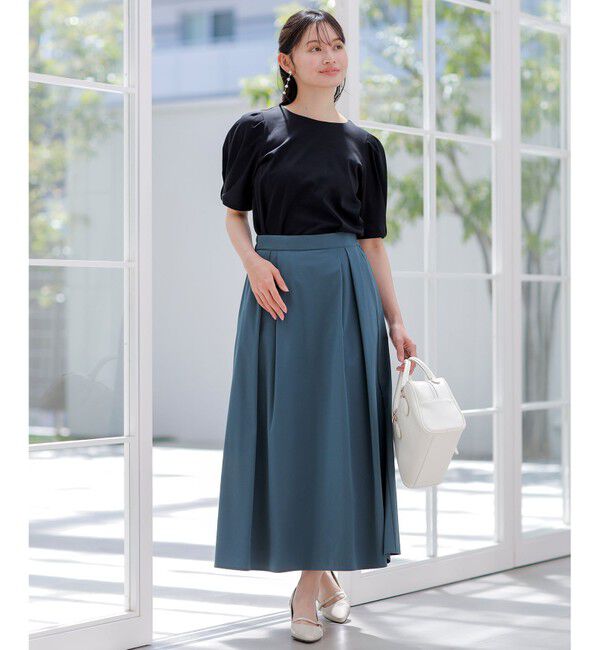 ANY SIS「【撥水・汗ジミ防止・UVケア・洗える】スーピマスムース 袖タック Tシャツ」|Tシャツ・カットソー|