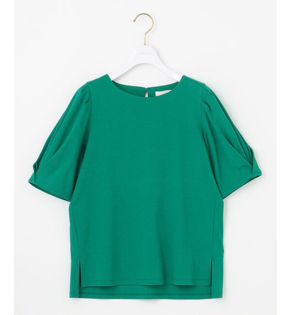 ANY SIS「【撥水・汗ジミ防止・UVケア・洗える】スーピマスムース 袖タック Tシャツ」|Tシャツ・カットソー|