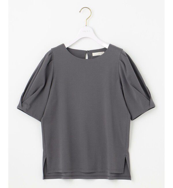 ANY SIS「【撥水・汗ジミ防止・UVケア・洗える】スーピマスムース 袖タック Tシャツ」|Tシャツ・カットソー|