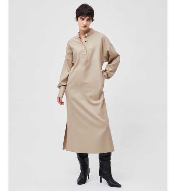 BEIGE,「TERNES / ドルマンスリーブウールワンピース」|ワンピース|