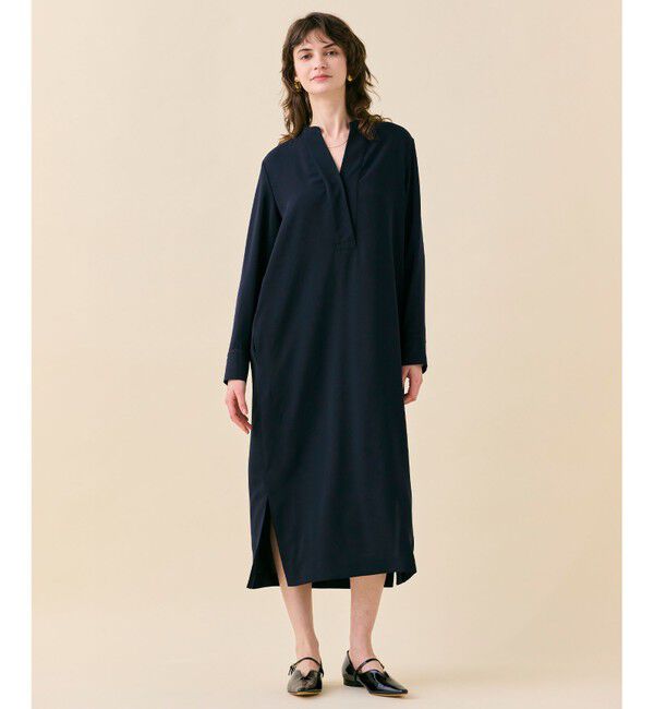 BEIGE,「【WEB限定・洗える】CELOSIA / クロスオーバーVネックワンピース」|ワンピース|