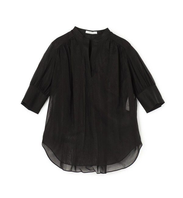 BEIGE,「PLUMERIA / コットンシアーギャザーブラウス」|シャツ・ブラウス|Black