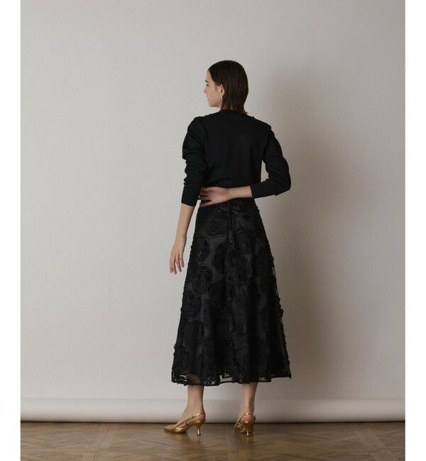 GRACE CONTINENTAL「ローズ刺繍フレアスカート」|スカート|