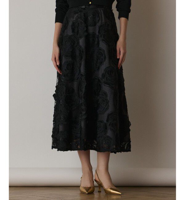 GRACE CONTINENTAL「ローズ刺繍フレアスカート」|スカート|