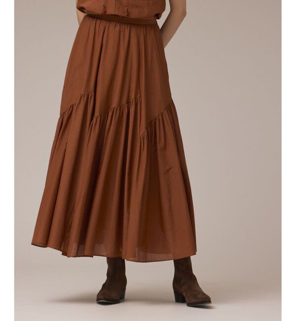 GRACE CONTINENTAL「コットンシルクティアードスカート」|スカート|