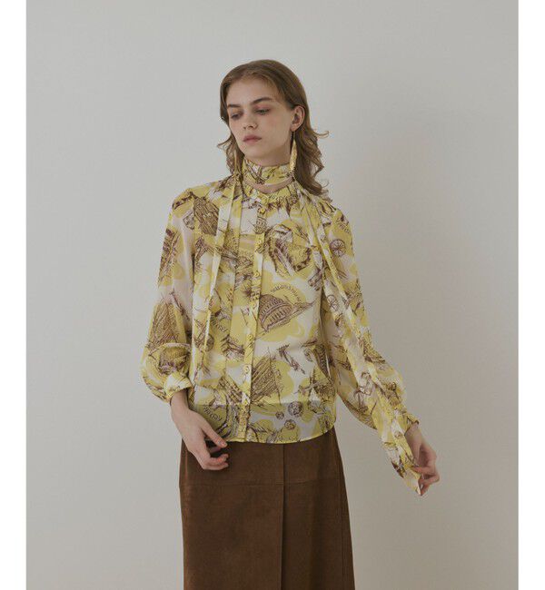 Diagram「スカ－フタイブラウス」|シャツ・ブラウス|イエロー