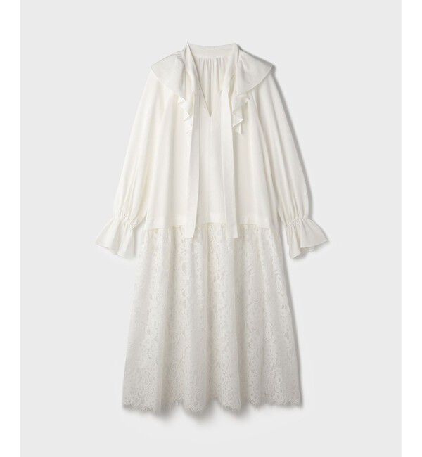 GRACE CONTINENTAL「レースコンビフリルカフタンワンピース」|ワンピース|