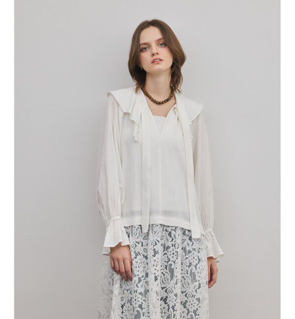 GRACE CONTINENTAL「レースコンビフリルカフタンワンピース」|ワンピース|