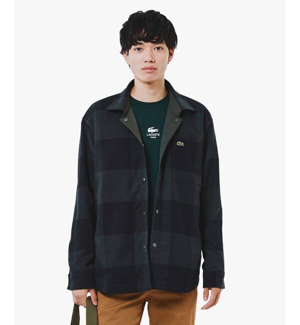 LACOSTE「プレーン&times;バッファローチェックリバーシブルシャツアウター」|シャツ・ブラウス|
