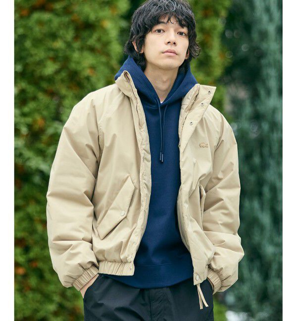 LACOSTE「撥水 防風 パデッド ボリュームテクニカルナイロンブルゾン」|ダウン|