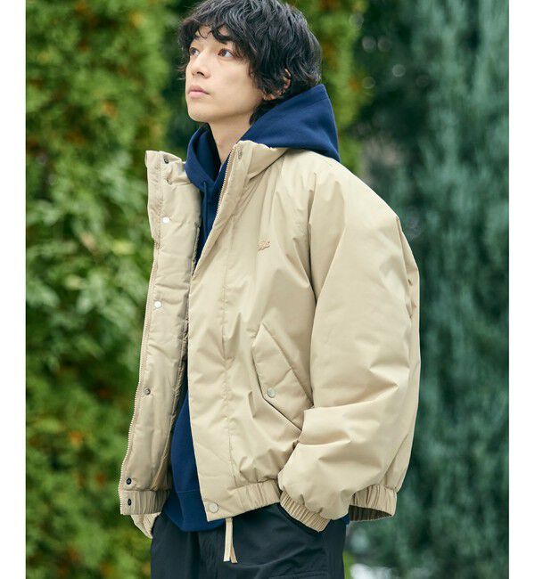 LACOSTE「撥水 防風 パデッド ボリュームテクニカルナイロンブルゾン」|ダウン|
