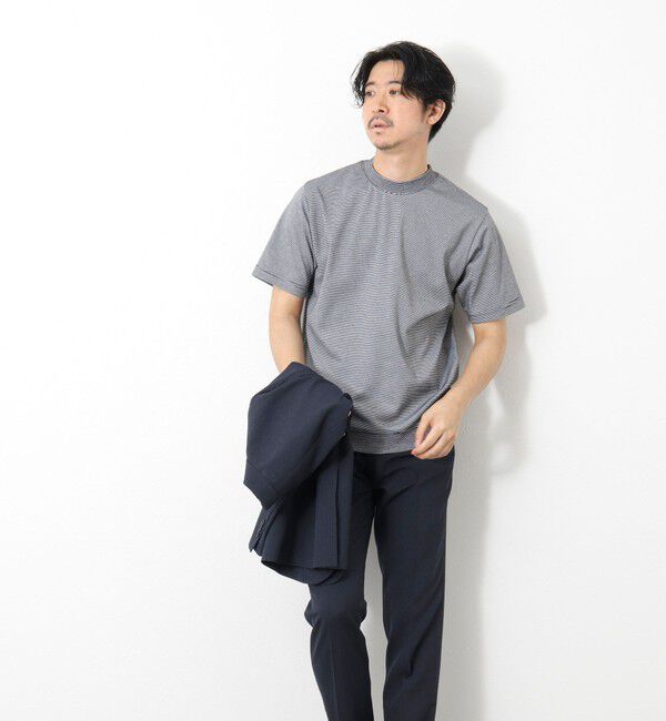 NOLLEY'S goodman「《ビジカジ対応》セミシルケットスムース ボーダードレスTシャツ 25SS」|Tシャツ・カットソー|