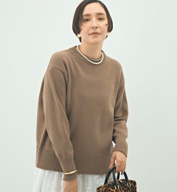 NOLLEY'S「5Gノアリスクルーネックプルオーバーニット」|ニット・セーター|ブラウン
