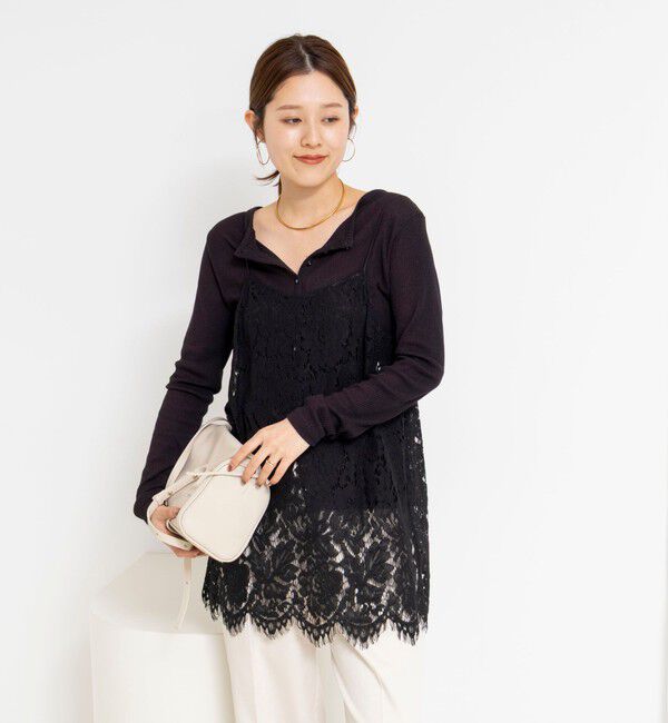 NOLLEY'S「ウォッシャブルレースビスチェ」|キャミソール|