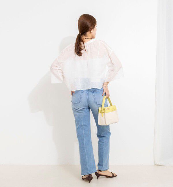 NOLLEY'S「ウォッシャブルシアーリネンカールマイヤーショートブラウス」|シャツ・ブラウス|