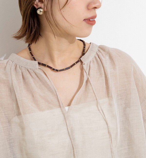 NOLLEY'S「ウォッシャブルシアーリネンカールマイヤーショートブラウス」|シャツ・ブラウス|