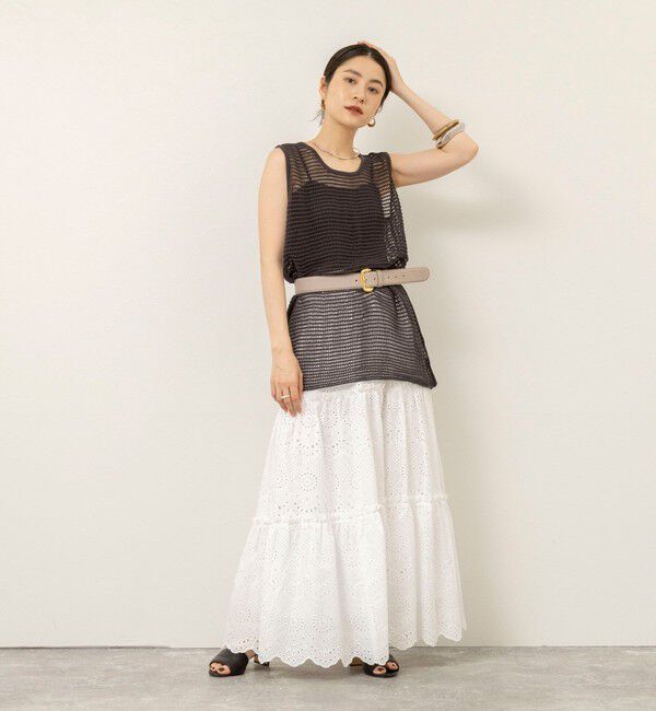 MAQWEL「【MAQWEL/マクウェル】ウォッシャブルコツトンレースティアードスカート」|スカート|