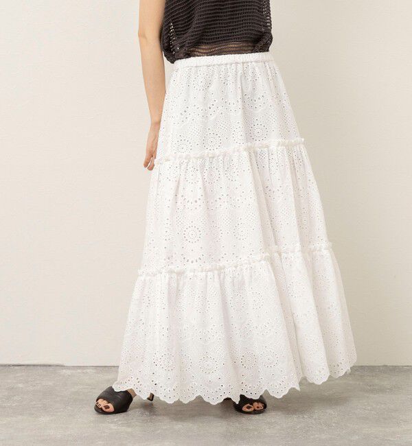 MAQWEL「【MAQWEL/マクウェル】ウォッシャブルコツトンレースティアードスカート」|スカート|