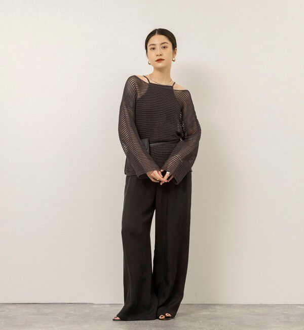 MAQWEL「【MAQWEL/マクウェル】ウォッシャブル透かし編みサマーニットプルオーバー」|ニット・セーター|