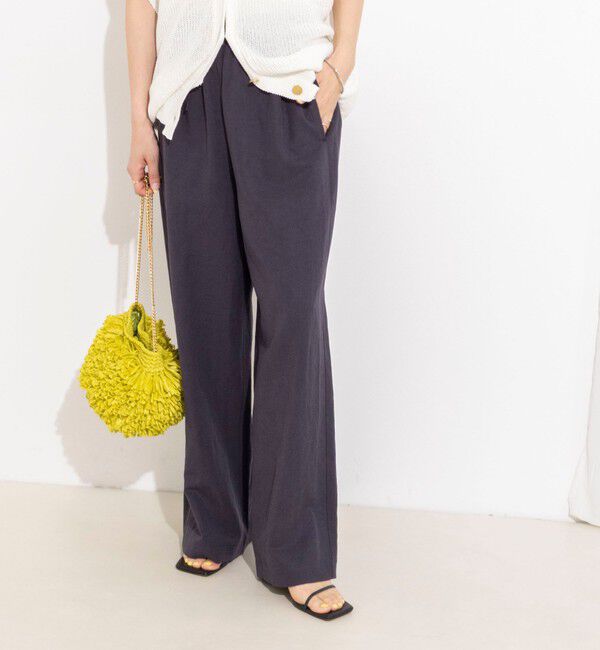 NOLLEY'S「ウォッシャブルセルロースリネンイージーパンツ」|その他|ネイビー