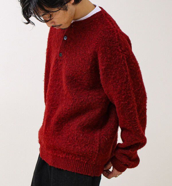 GLOSTER「【モヘアタッチ/ユニセックス対応】ヘンリーネックプルオーバーニット」|ニット・セーター|