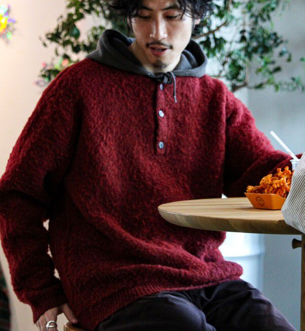 GLOSTER「【モヘアタッチ/ユニセックス対応】ヘンリーネックプルオーバーニット」|ニット・セーター|
