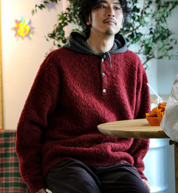 GLOSTER「【モヘアタッチ/ユニセックス対応】ヘンリーネックプルオーバーニット」|ニット・セーター|