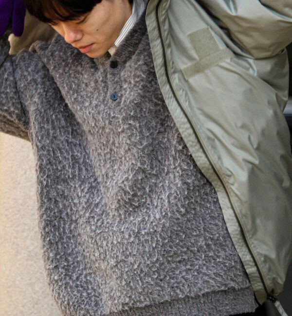 GLOSTER「【モヘアタッチ/ユニセックス対応】ヘンリーネックプルオーバーニット」|ニット・セーター|