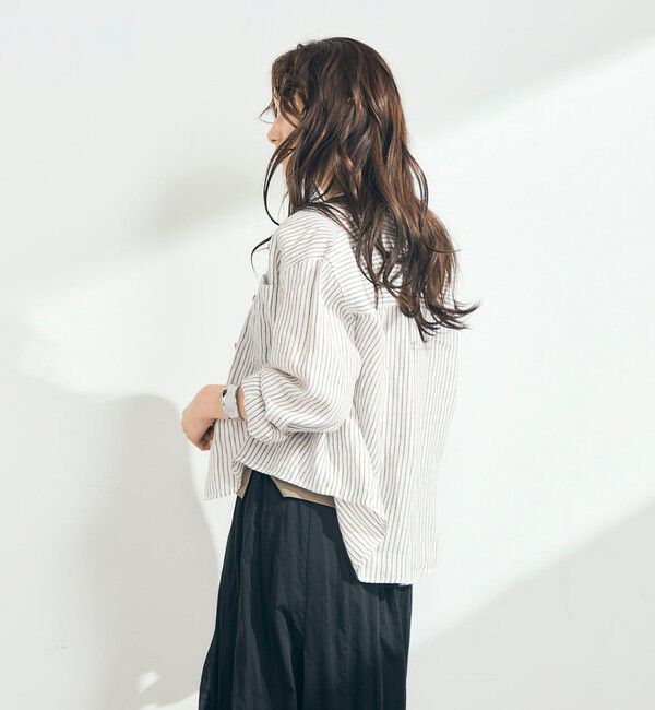 fredy emue「LINEN100 クロップドシャツ」|シャツ・ブラウス|