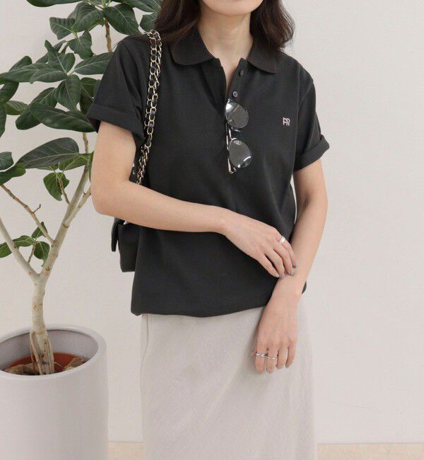 fredy emue「FR刺しゅうCOTTONポロシャツ」|ポロシャツ|チャコールグレー