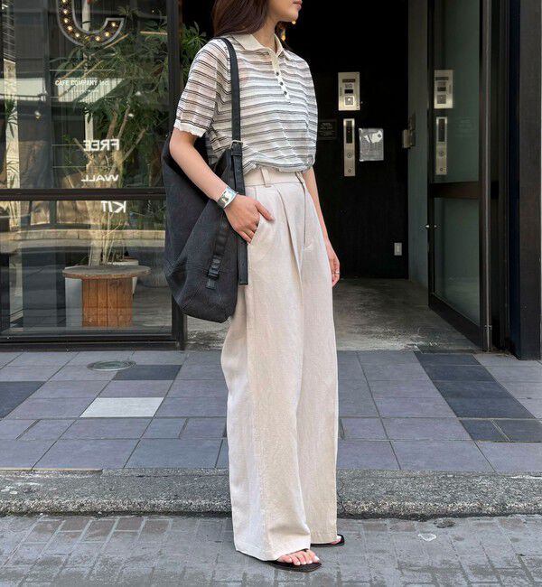 fredy emue「シアーボーダーポロニット」|ポロシャツ|