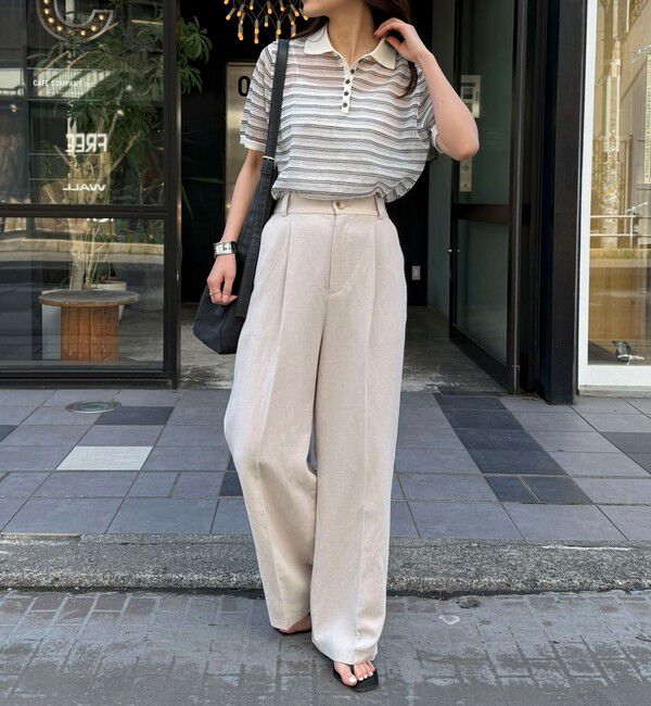 fredy emue「シアーボーダーポロニット」|ポロシャツ|