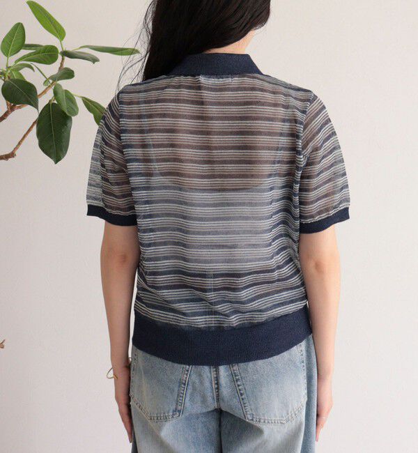 fredy emue「シアーボーダーポロニット」|ポロシャツ|