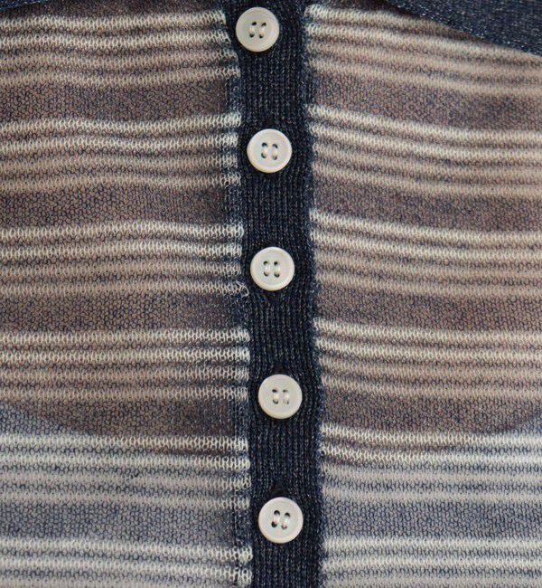 fredy emue「シアーボーダーポロニット」|ポロシャツ|