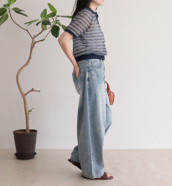 fredy emue「シアーボーダーポロニット」|ポロシャツ|