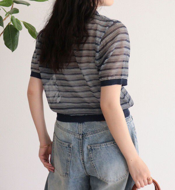 fredy emue「シアーボーダーポロニット」|ポロシャツ|