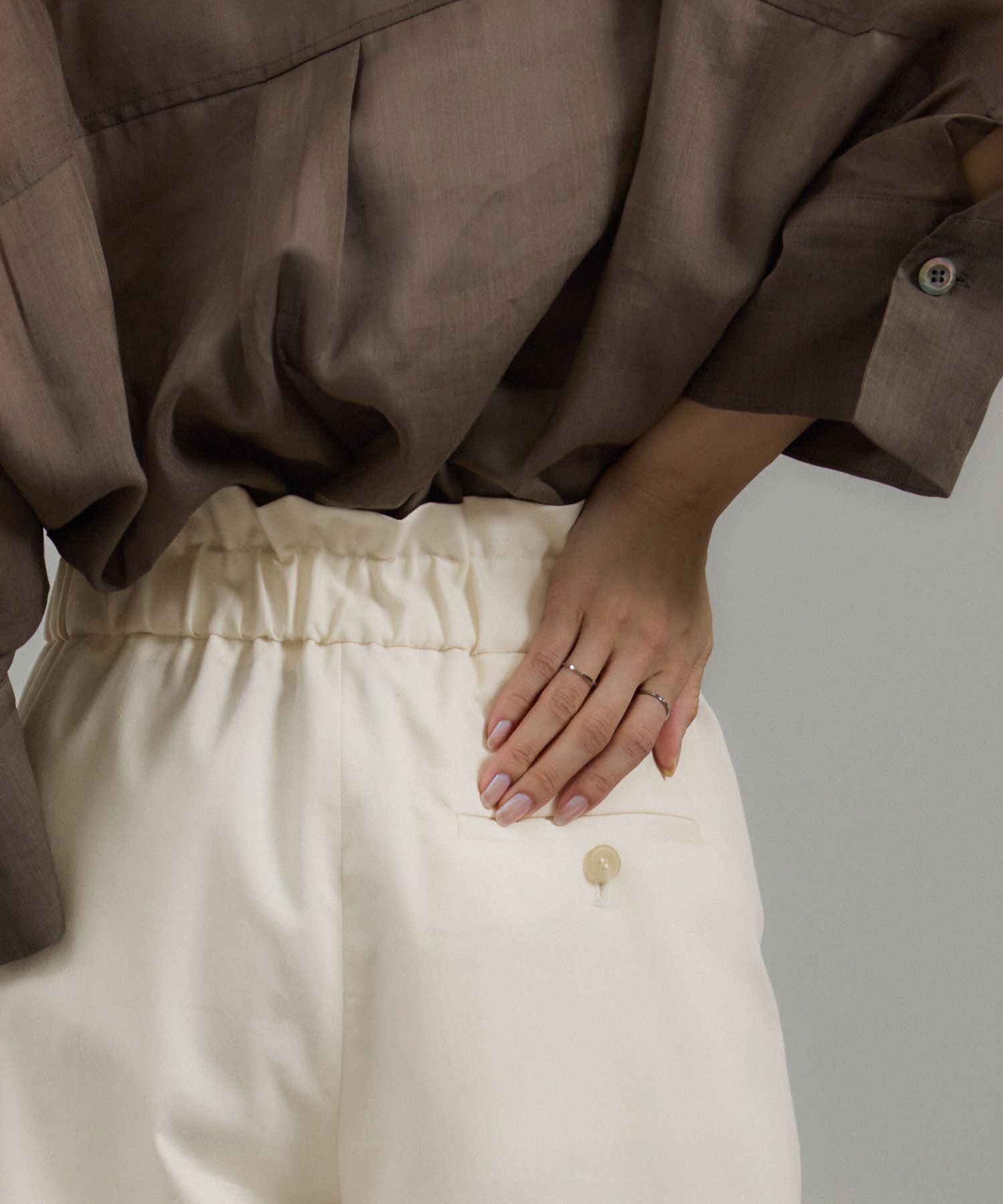 SALON adam et rope'「コットンライクスタイルアップパンツ」|スラックス|