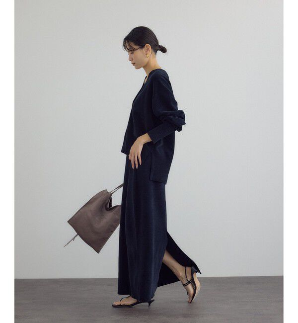 SALON adam et rope'「ナローロングスカート-CreamyCotton /クリーミーコットン-」|スカート|