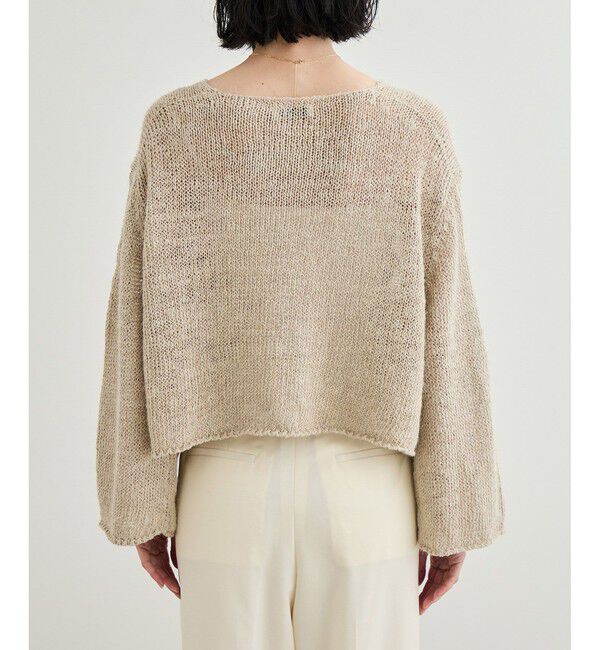 ROPE「【洗える】スラブリネン ボートネックプルオーバー」|ニット・セーター|