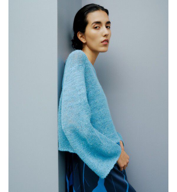 ROPE「【洗える】スラブリネン ボートネックプルオーバー」|ニット・セーター|