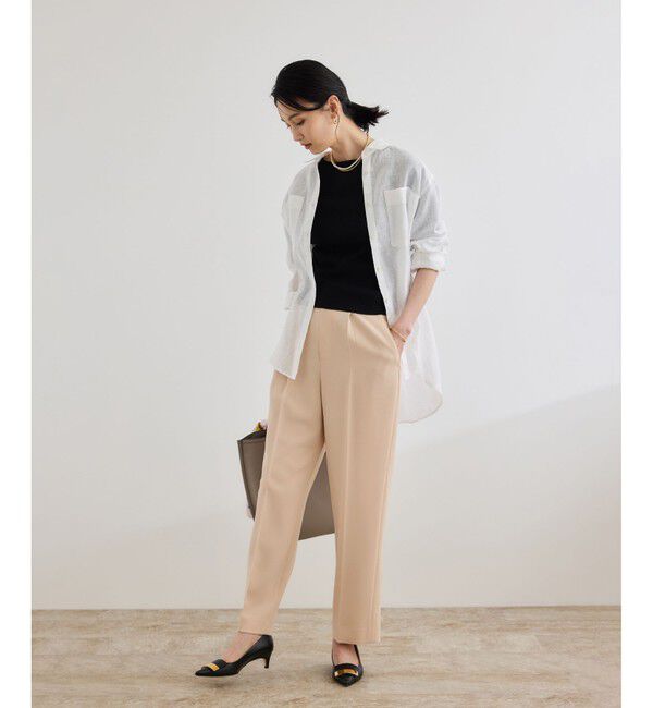 ROPE「【洗える】ダブルクロステーパードパンツ（美人パンツ）」|チノ|