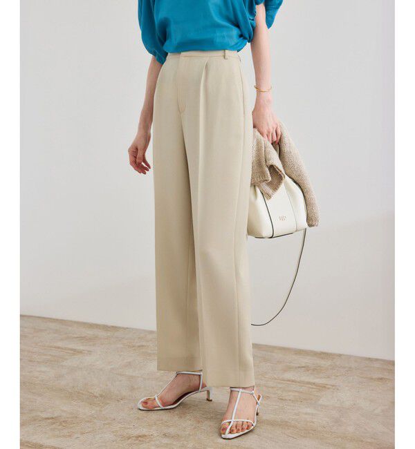 ROPE「【洗える】ダブルクロステーパードパンツ（美人パンツ）」|チノ|ベージュ(27)