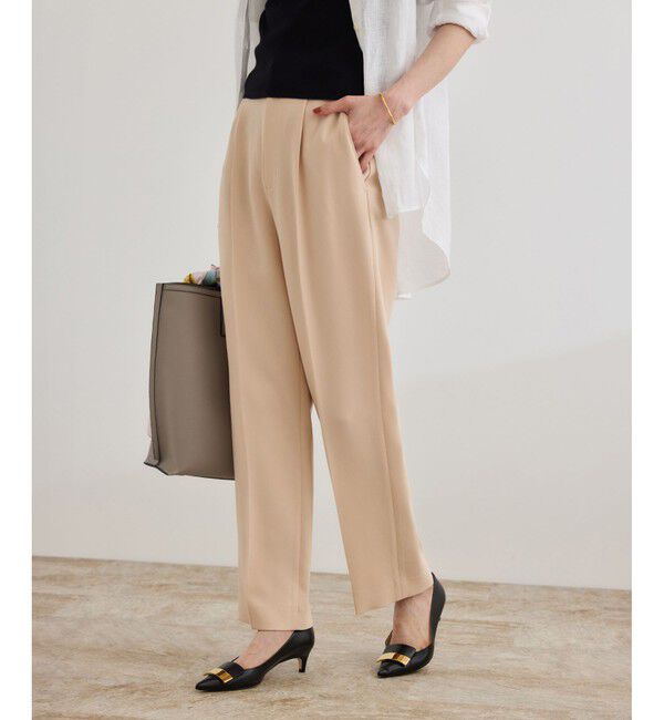 ROPE「【洗える】ダブルクロステーパードパンツ（美人パンツ）」|チノ|ピンク(63)