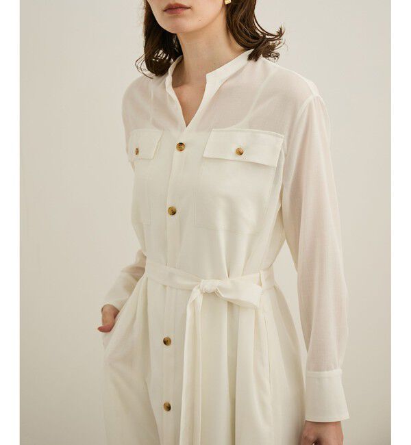 ROPE「【洗える】サファリシャツドレス」|ワンピース|