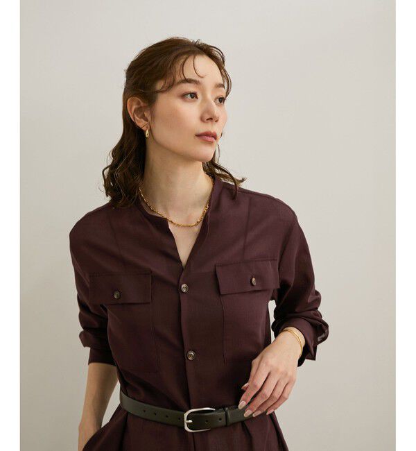 ROPE「【洗える】サファリシャツドレス」|ワンピース|