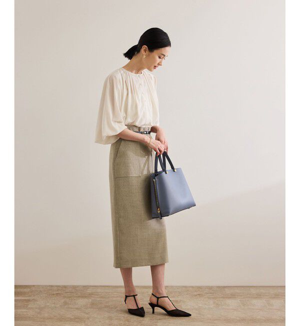 ROPE「リネンライク ポケット付きタイトスカート/イージーケア」|スカート|