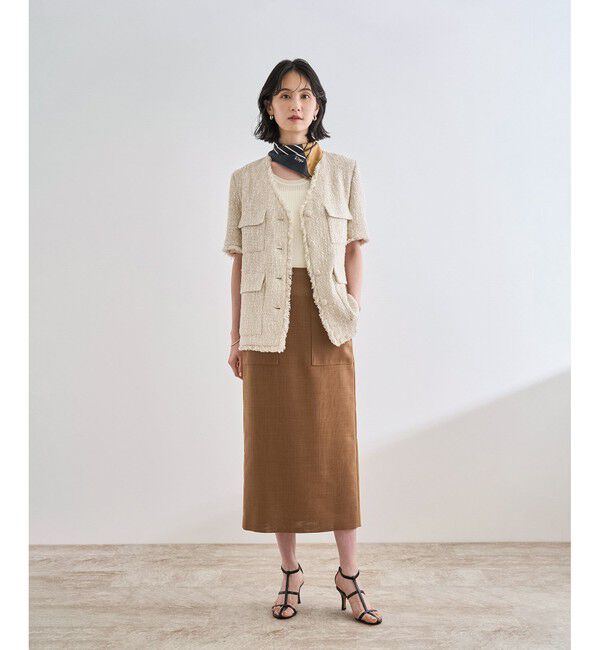 ROPE「リネンライク ポケット付きタイトスカート/イージーケア」|スカート|