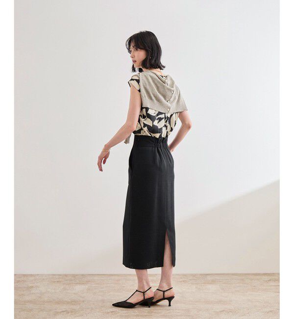 ROPE「リネンライク ポケット付きタイトスカート/イージーケア」|スカート|