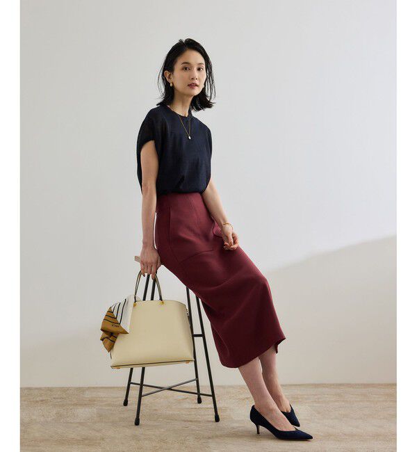 ROPE「リネンライク ポケット付きタイトスカート/イージーケア」|スカート|