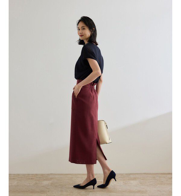 ROPE「リネンライク ポケット付きタイトスカート/イージーケア」|スカート|